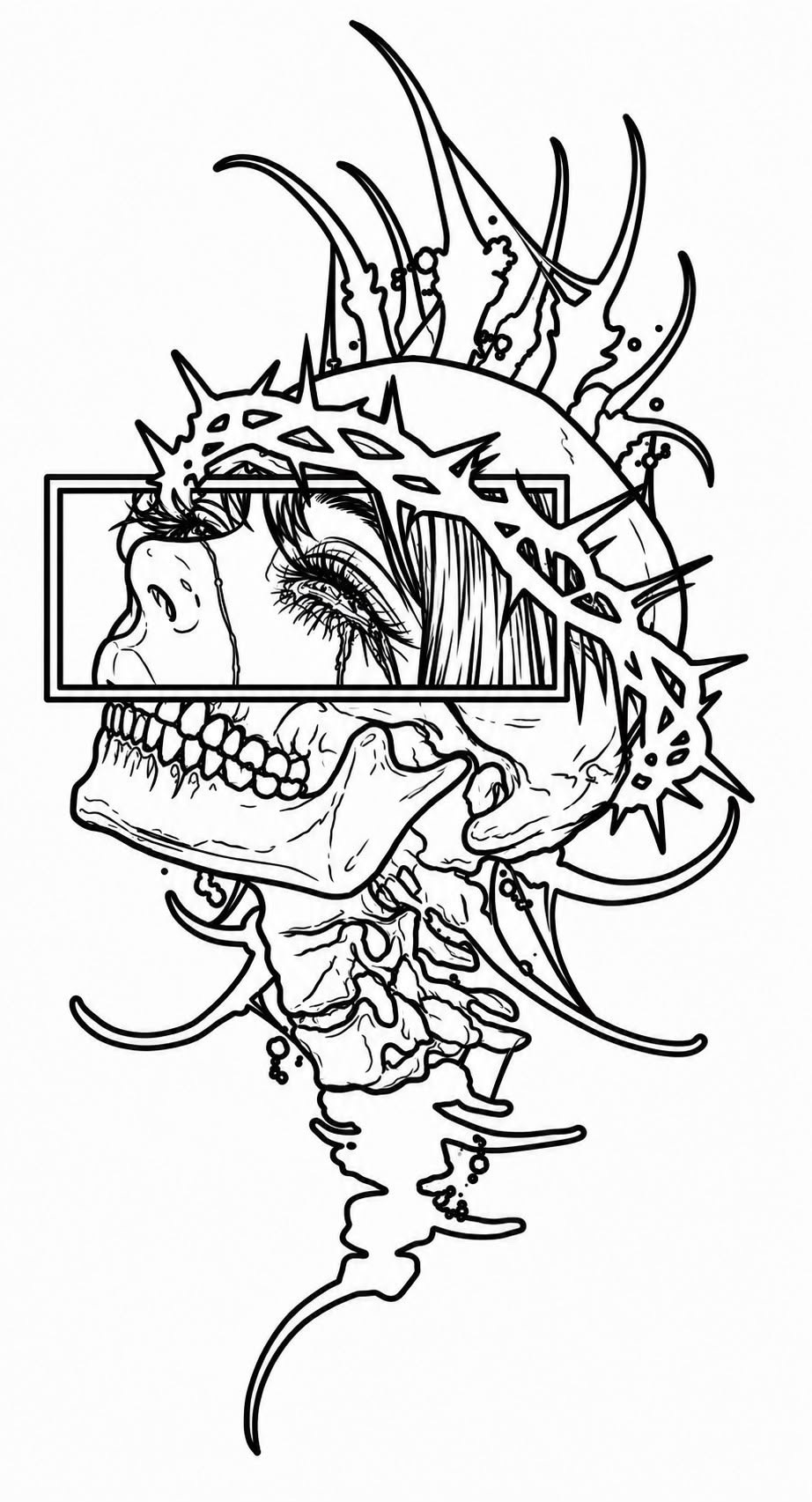 Women Thornes Skull