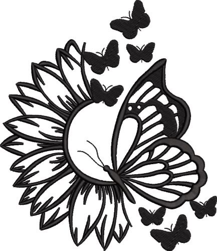 Sunglower with Butterfly