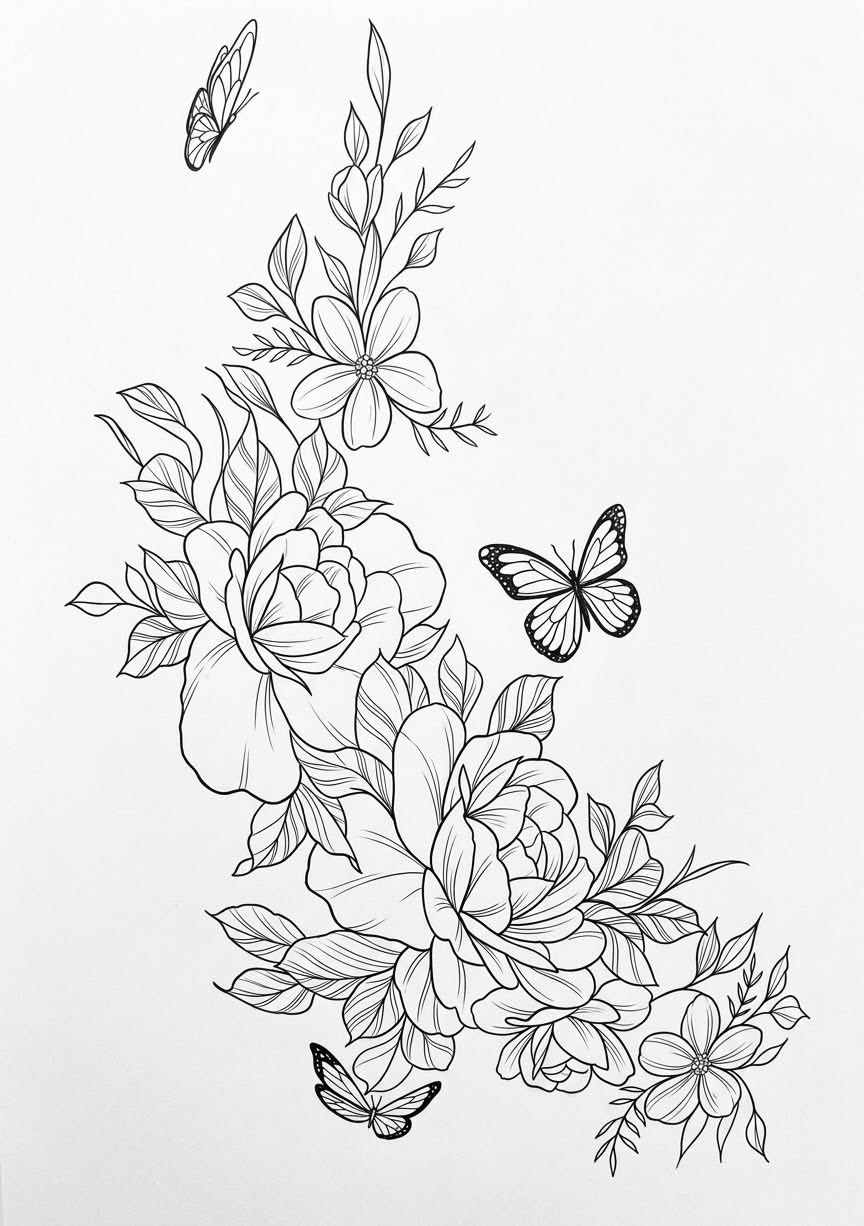 Flower and Butterfly
