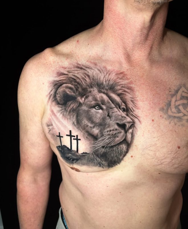 Lion with Crosses