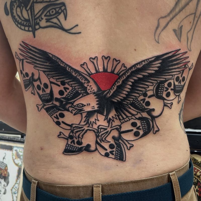 Eagle and Skulls