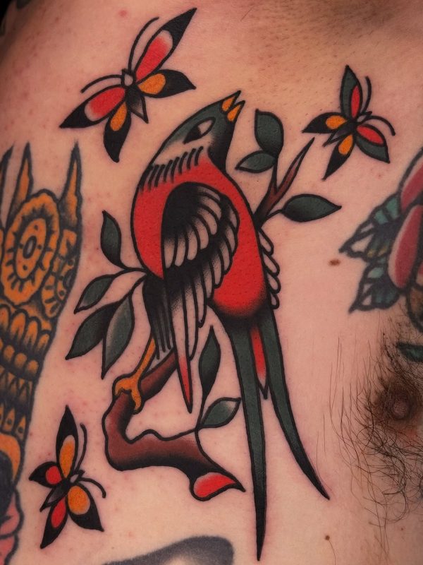 Bird and Butterflies