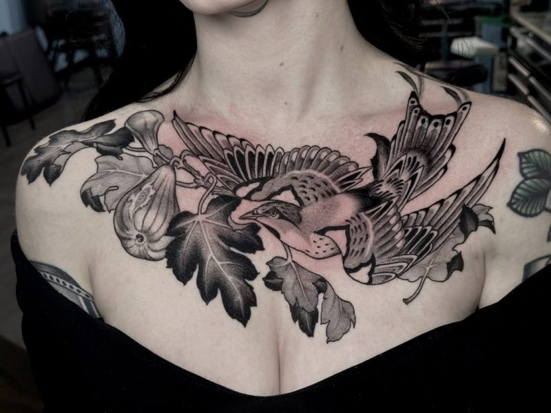 Bird and Leaves