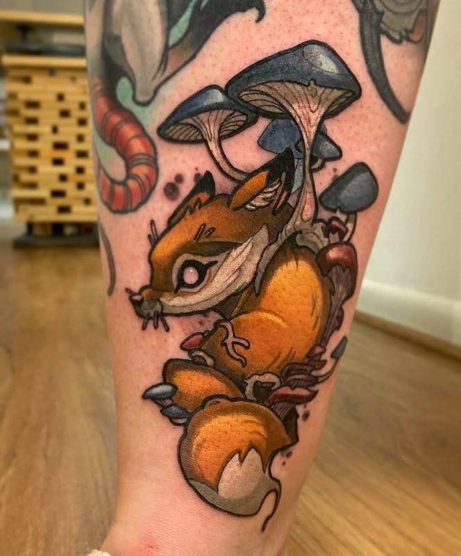 Fox and Mushrooms