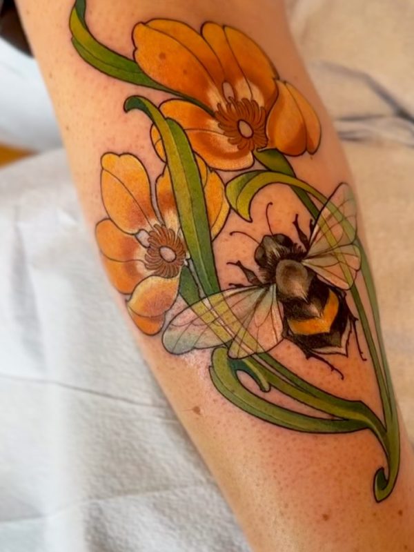 Bee and Flowers