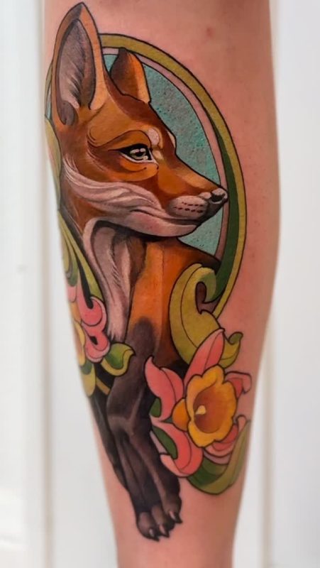 Fox Floral Frame