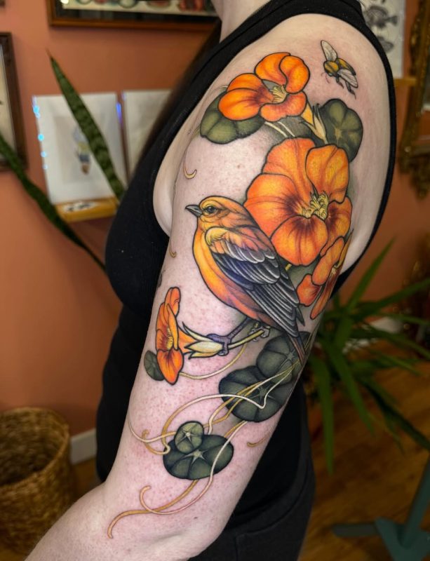 Orange Bird Bloom