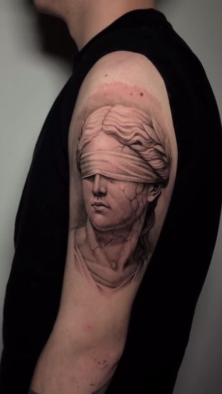 Blindfolded Statue