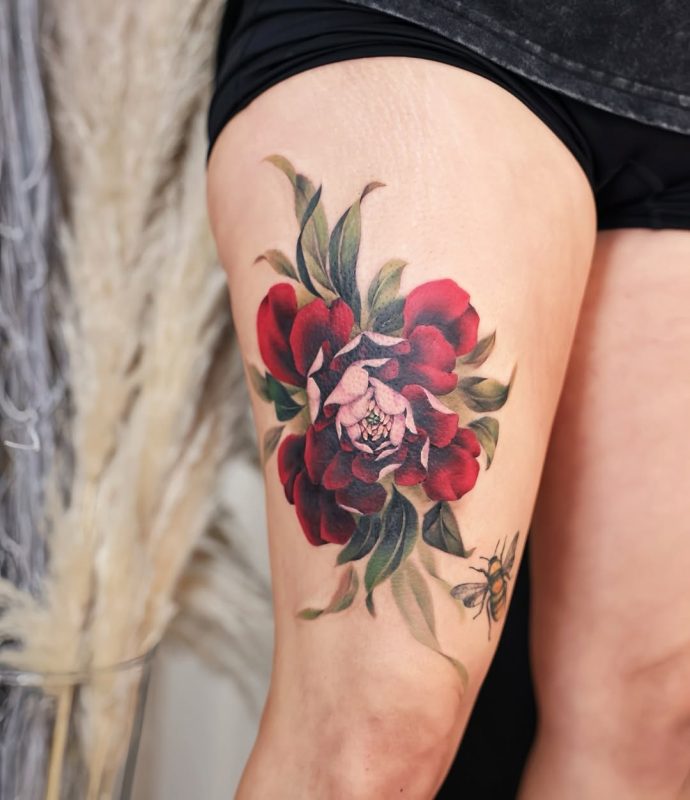 Red Floral Bloom