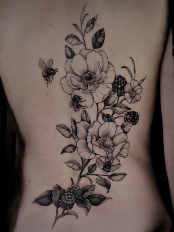 Floral with Bees