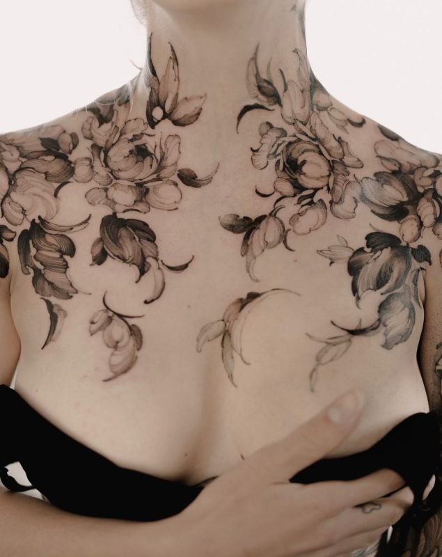 Floral Chest Etching