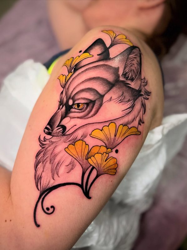 Fox with Flowers