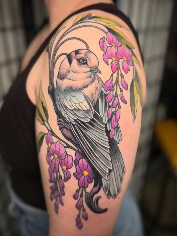 Bird and Flowers