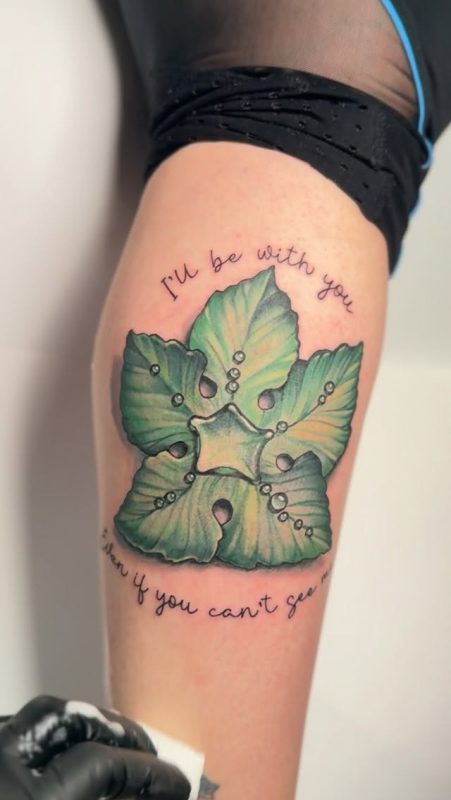 Leaf with Script