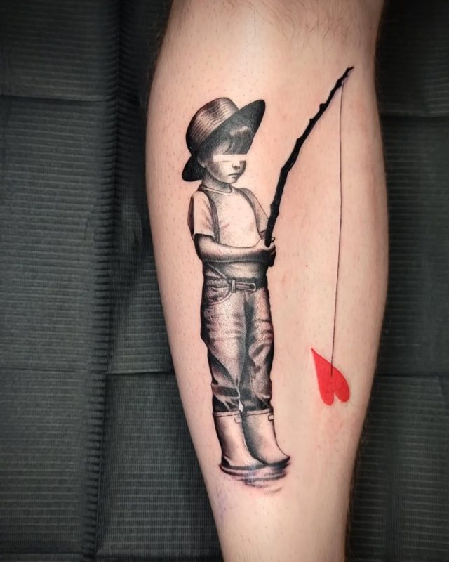 Boy Fishing Heart