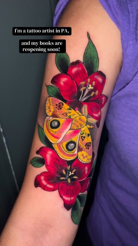 Moth and Flowers
