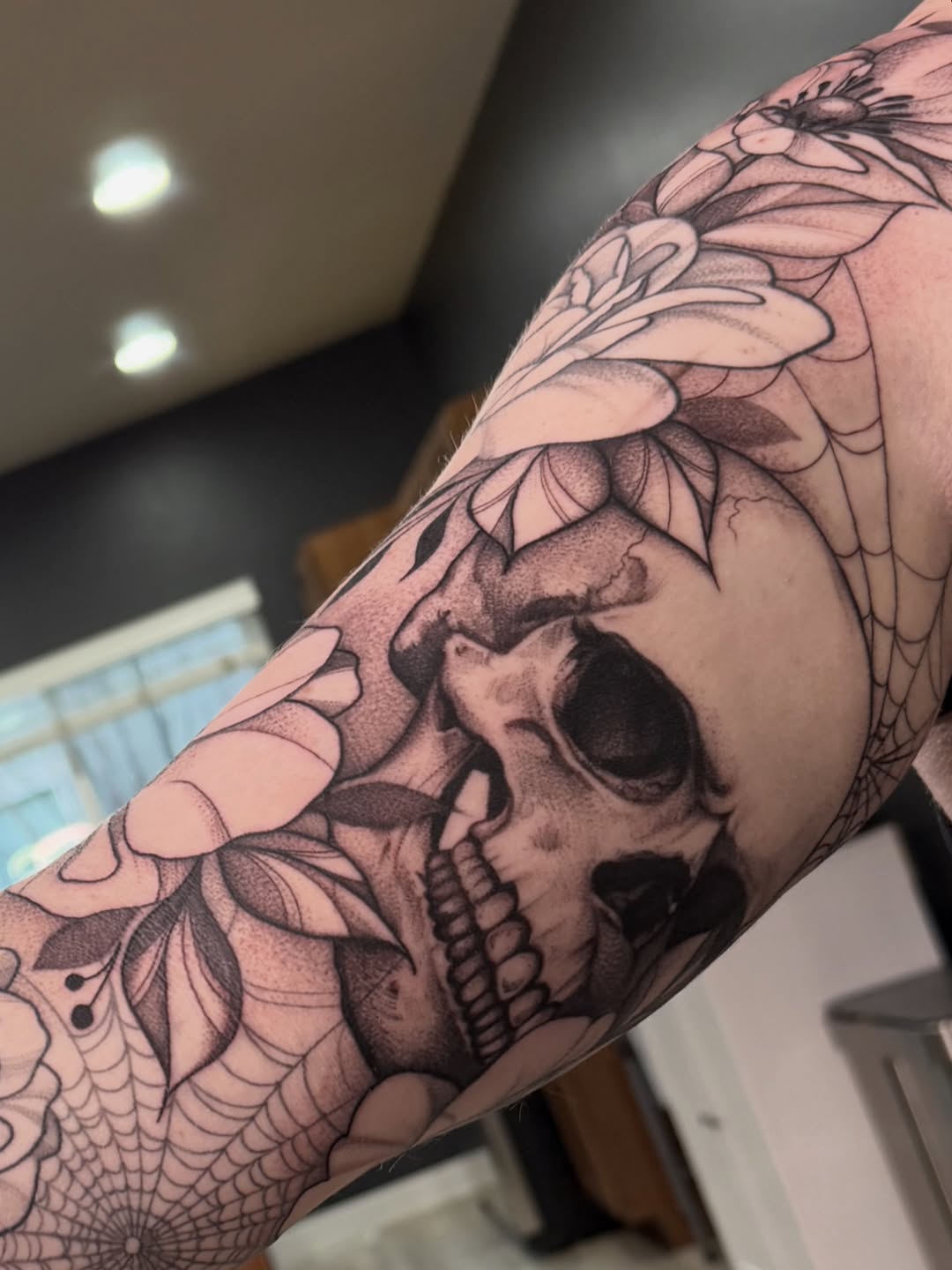 Skull and Flowers