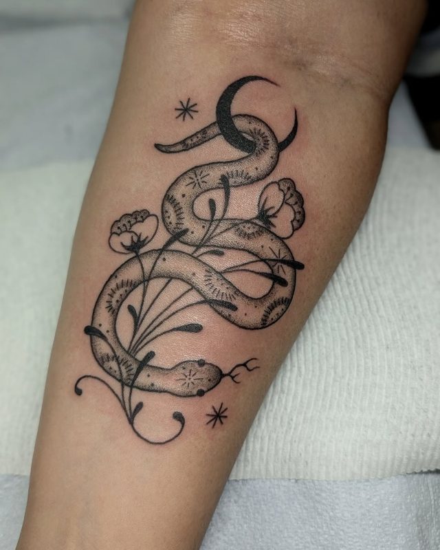 Snake and Flowers
