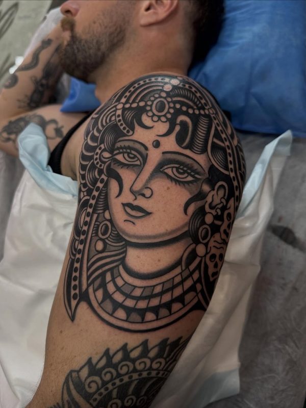 Blackwork Female Portrait