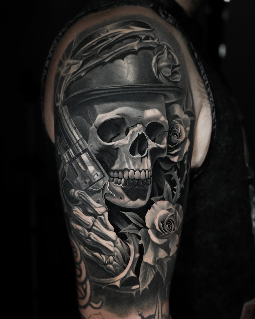 Skull with Roses