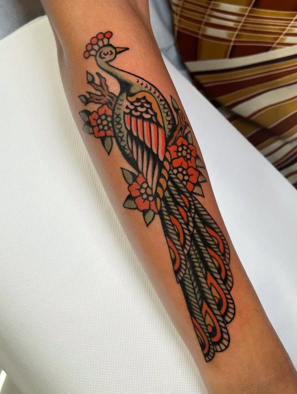 American Traditional Peacock