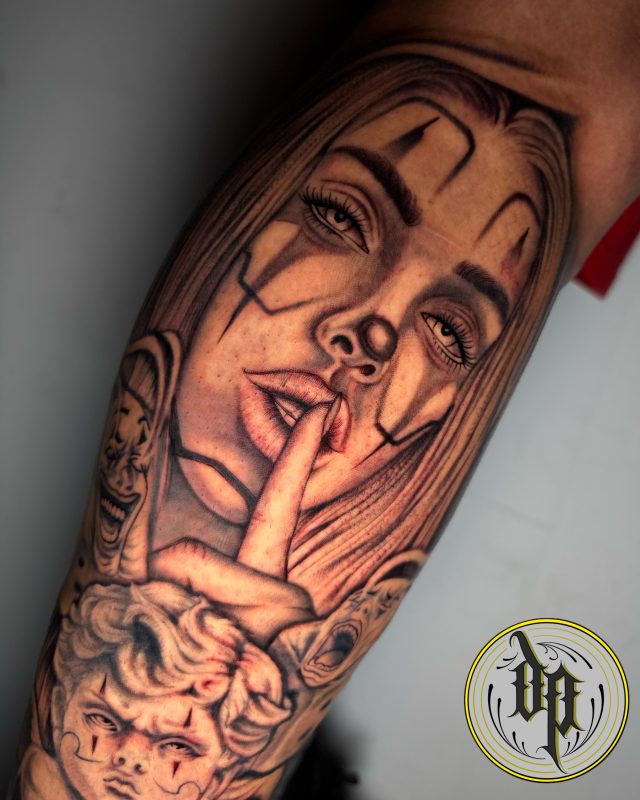 Shushing Woman Portrait