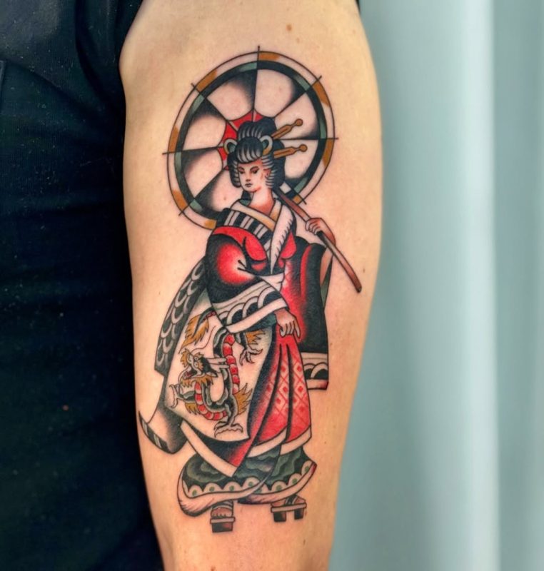 Geisha with Umbrella