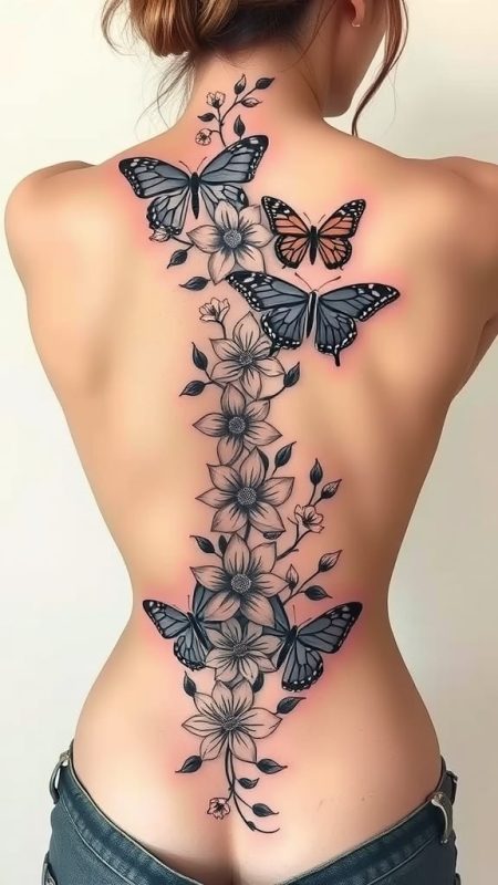 Butterfly Floral Spine