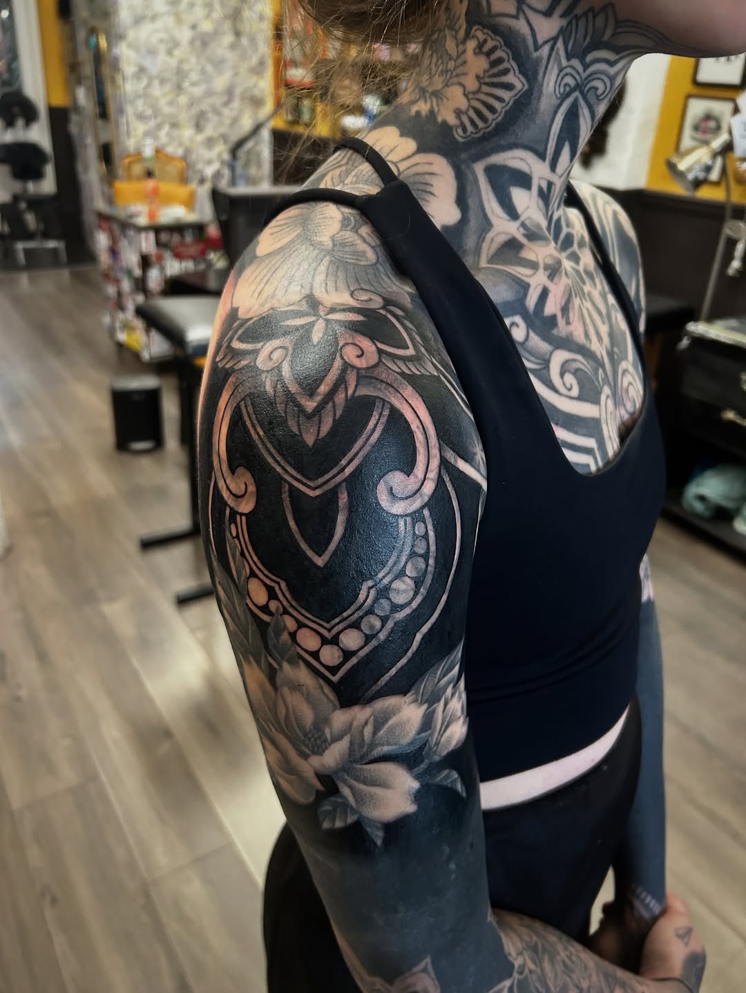 Blackwork Floral Sleeve