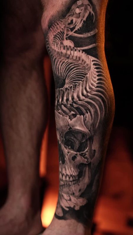 Skull Spine Tattoo
