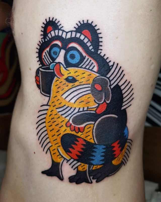 Colorful Animal Embrace