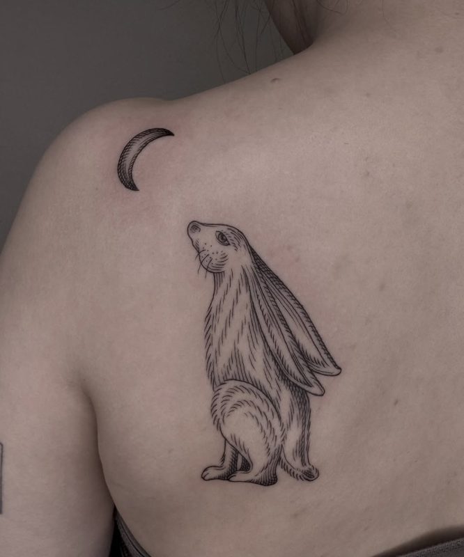 Rabbit and Moon