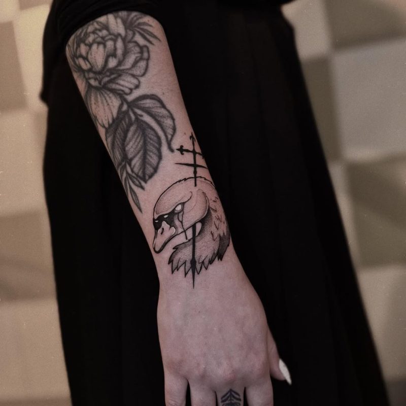 Swan and Flower