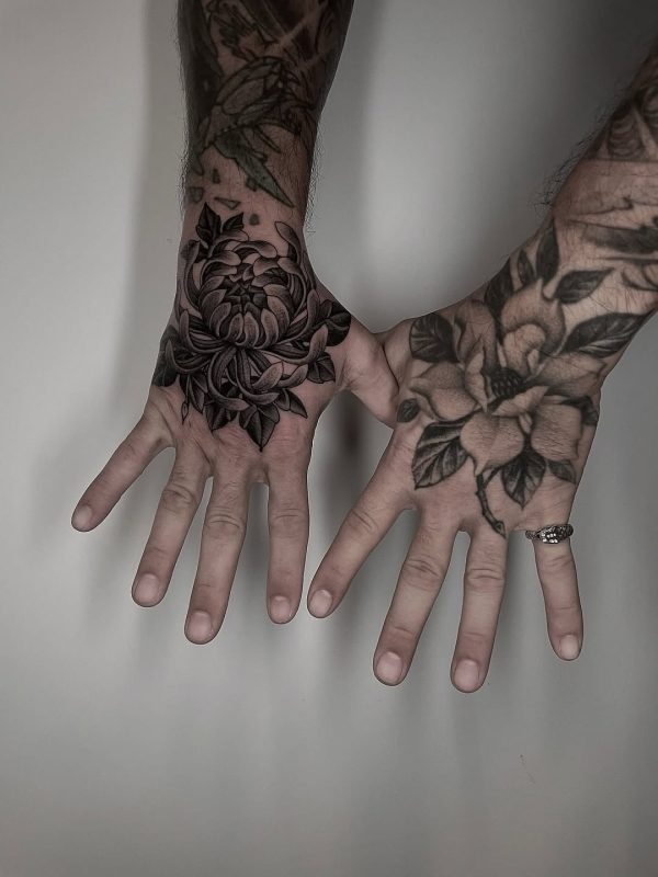 Floral Hand Tattoos