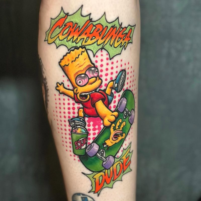 Comic Skateboard Bart