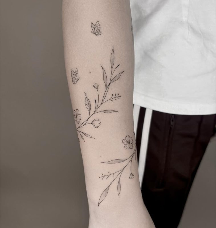 Delicate floral branch