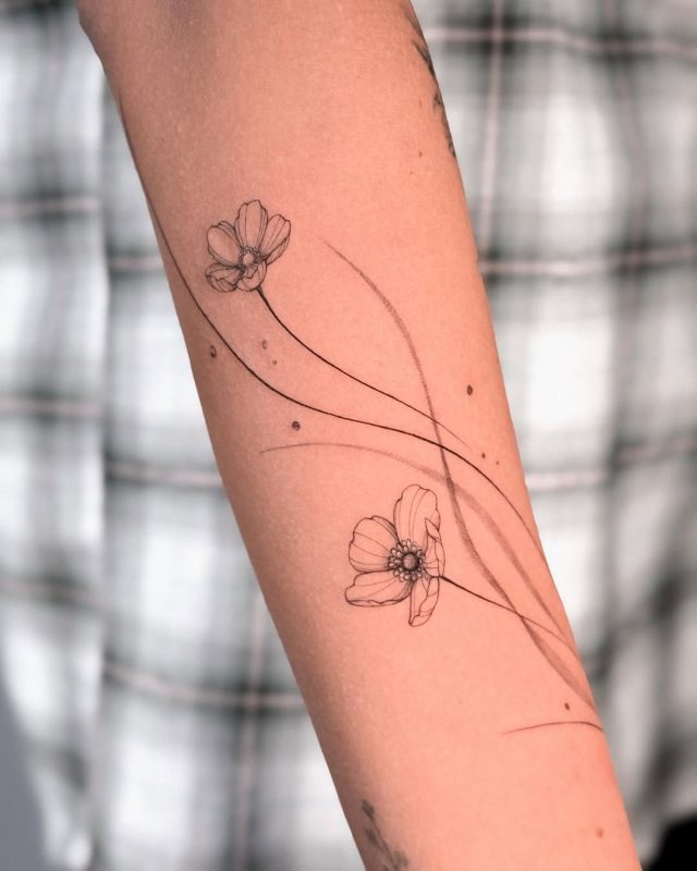 Delicate Floral Lines