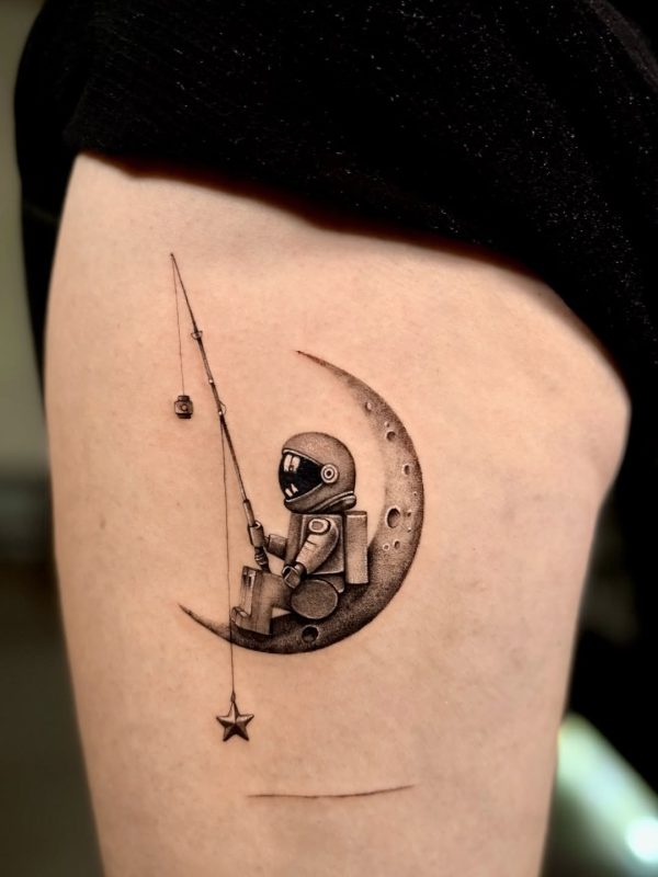 Astronaut Moon Fishing