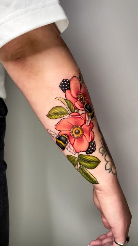 Floral with Bees
