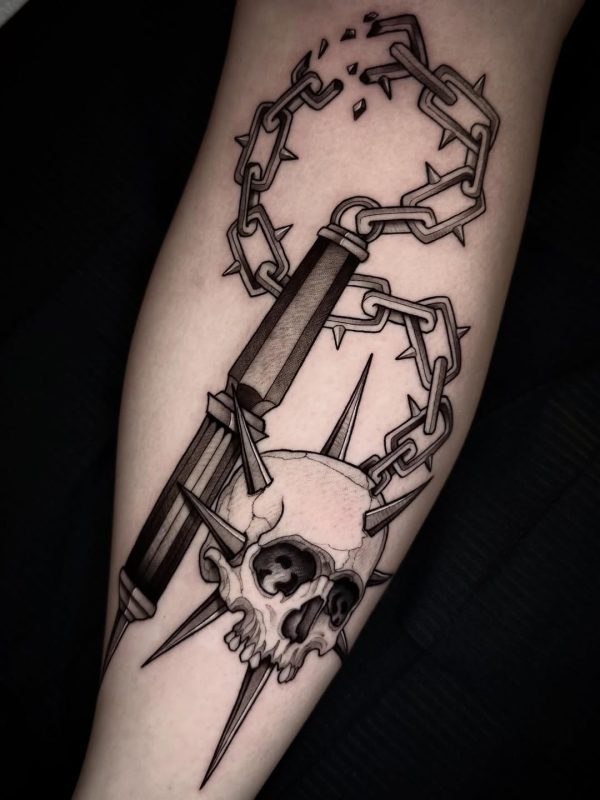 Spiked Skull Chain