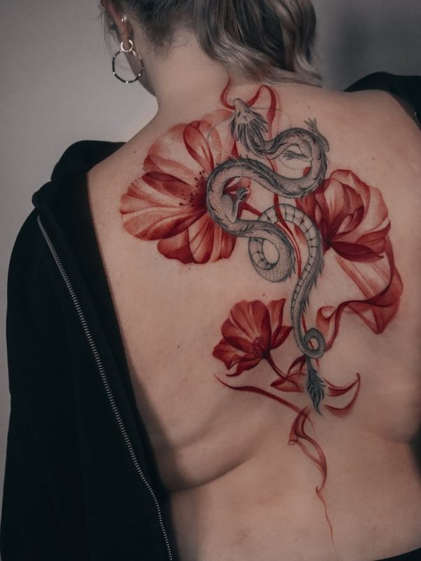 Dragon and Flowers