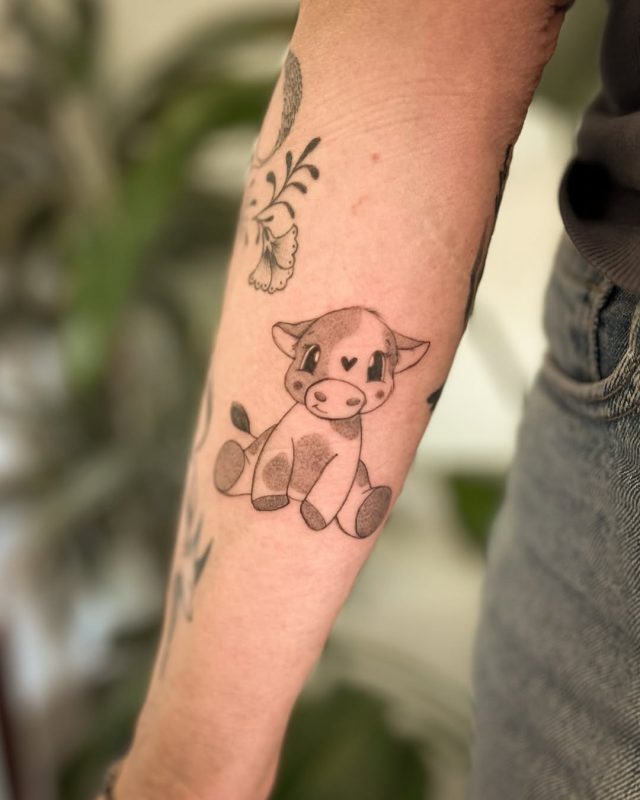 Cute calf tattoo