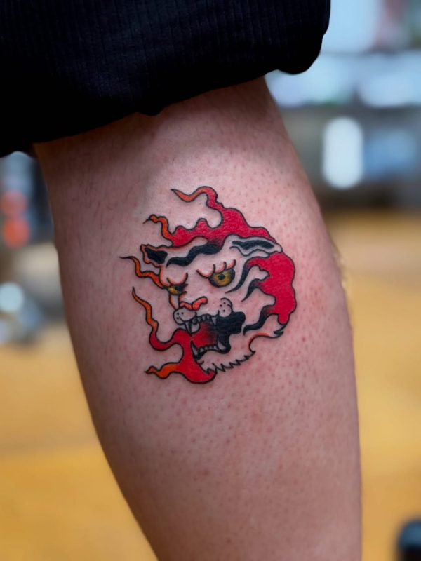 Flaming Tiger Head