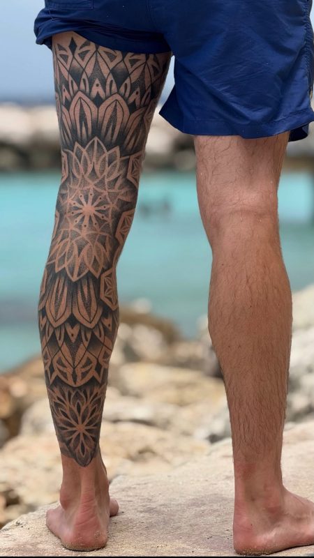 Geometric Dotwork Leg