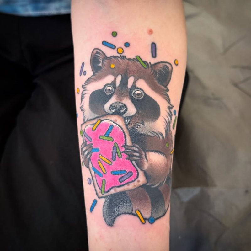 Raccoon with Donut