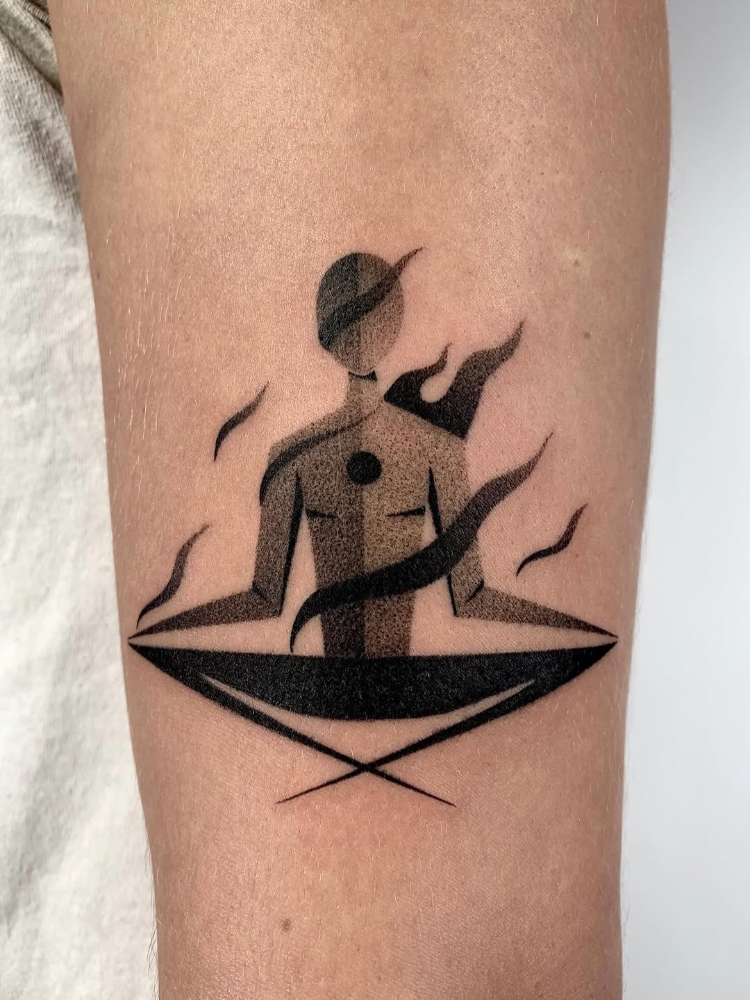 Abstract Meditating Figure