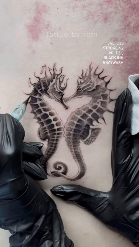 Seahorse Dotwork