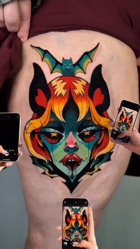 Colorful Demon Face