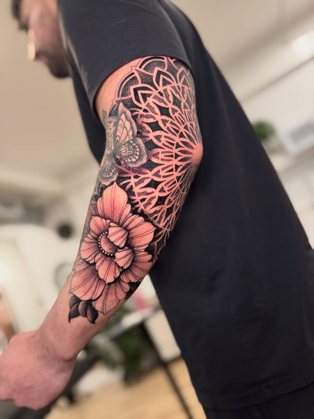 Dotwork Floral Mandala