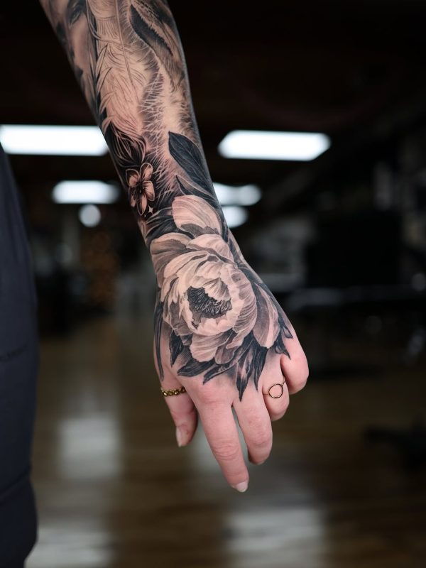 Floral Hand Tattoo